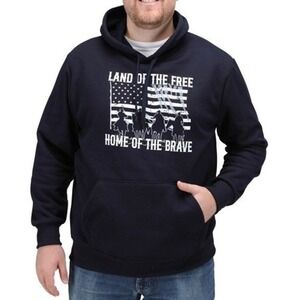 American Legend - Men's American Home Of The Brave Hoodie in Navy - Size Medium